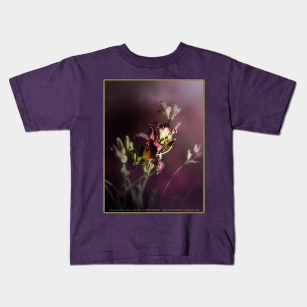red magic day lilies 4 Kids T-Shirt by DlmtleArt